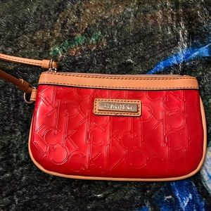 Calvin Klein red wristlet